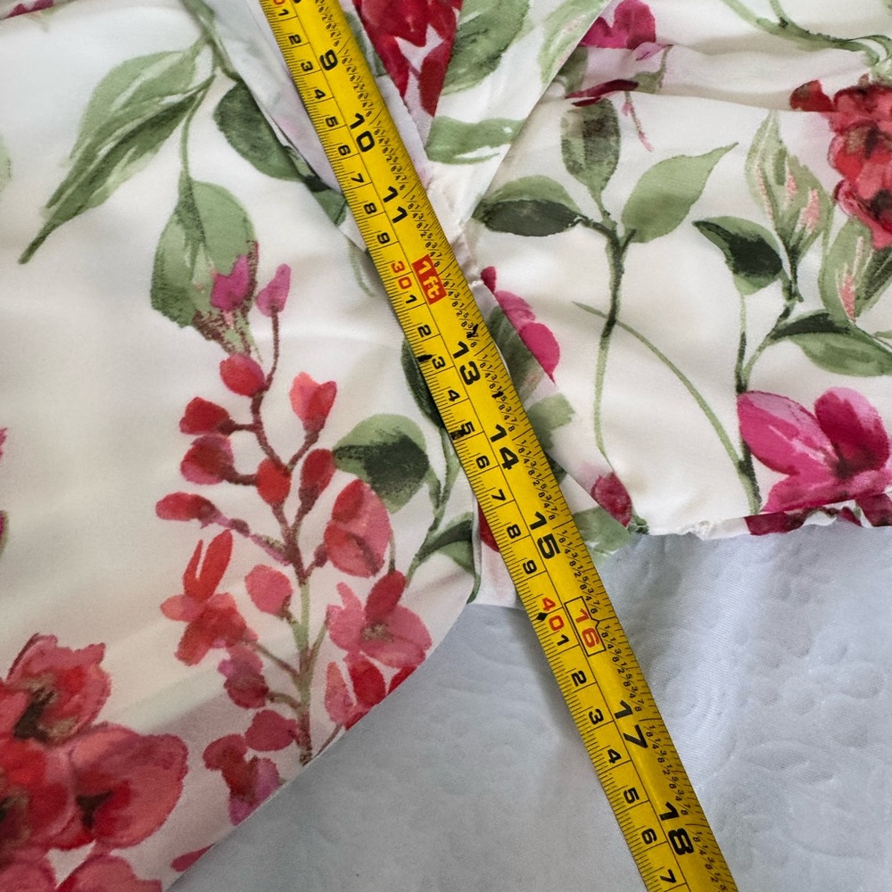 Roz & Ali White Maxi Skirt with Pink & Red Floral Print - Picture 4 of 6